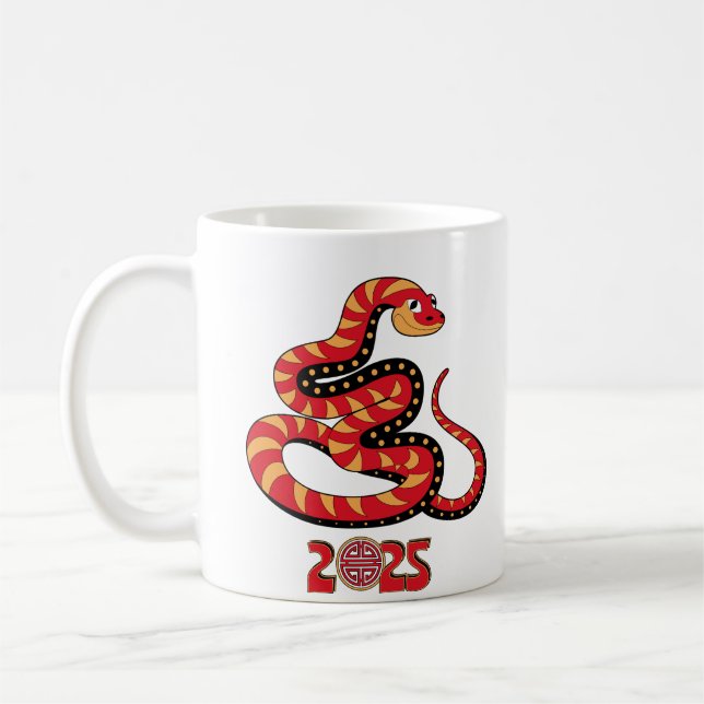 Caneca De Café 2025 Ano da Cobra 11 OZ Coffee Mug (Esquerda)