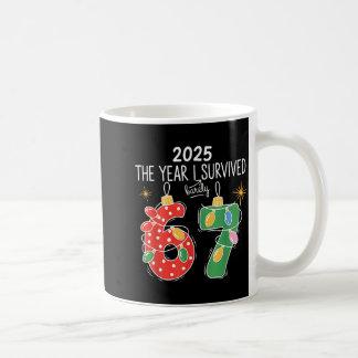 Caneca De Café 2025 The Year I Survived Barely 67 Lights Christma
