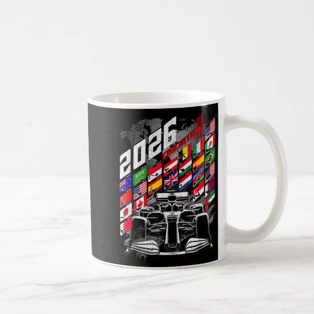 Caneca De Café 2026 Calendar Racing Circuit Schedule Places  (Direita)