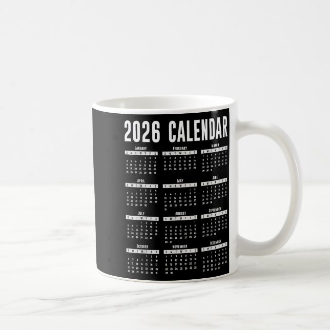 Caneca De Café 2026 Calendar Shirt 26 Calendar 2026  (Direita)