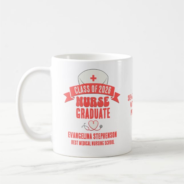 Caneca De Café 2026 Custom Nurse Graduate Gift for Nursing Grads (Esquerda)