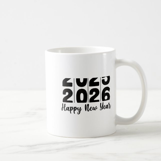 Caneca De Café 2026 Happy New Year Bold Numbers Celebration Party (Direita)