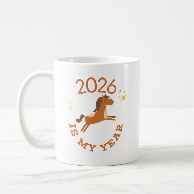 Caneca De Café 2026 Is My Year Cute Year of the Horse (Esquerda)