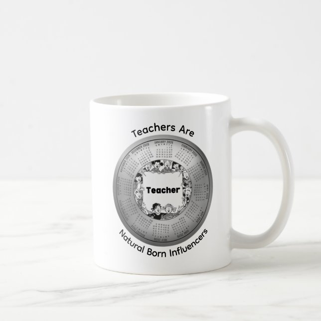 Caneca De Café 2026 Teachers Are Natural Born Influencers Coffee  (Direita)