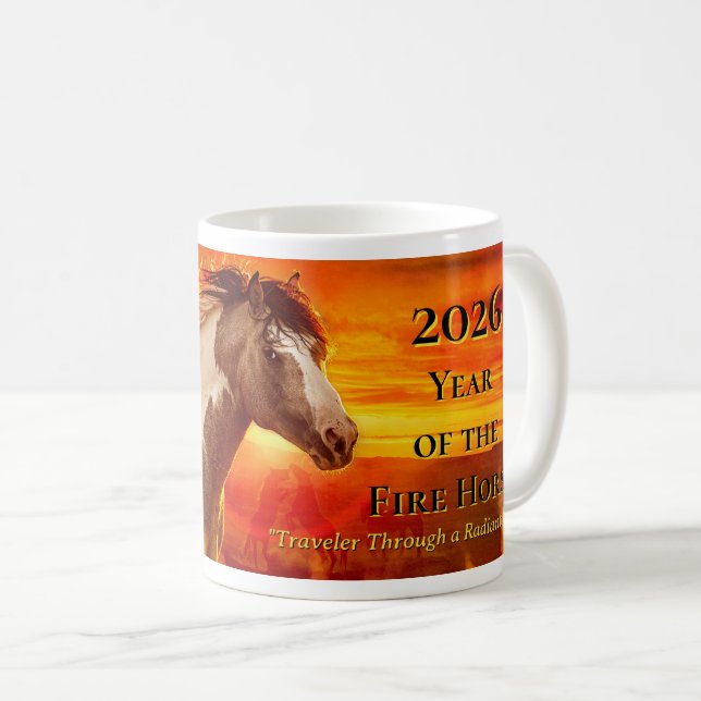 Caneca De Café 2026 Year of the Fire Horse - Traveler (Frente Esquerda)