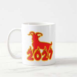 Caneca De Café 2027 Ano do Bode de Fogo