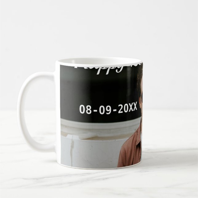 Caneca De Café 20 de feliz simples data add name mod (Esquerda)