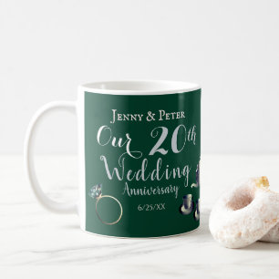Caneca De Café 20 Emerald Porcelain Casamento