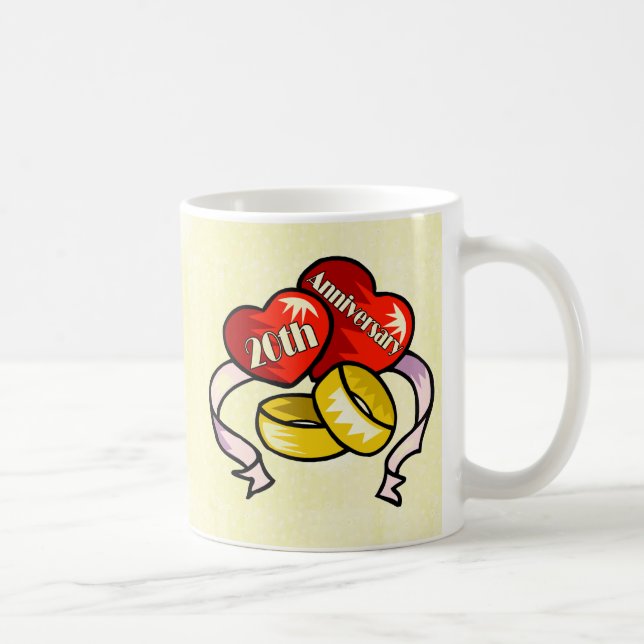 Caneca De Café 20o Aniversário de casamento (Direita)