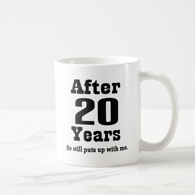 Caneca De Café 20o Aniversário (engraçado) (Direita)