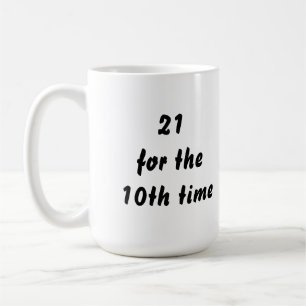 Caneca De Café 21 por a 10o vez. Aniversário de 30 anos. Branco