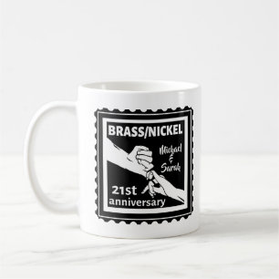 Caneca De Café 21rua aniversário de casamento latão de níquel tra