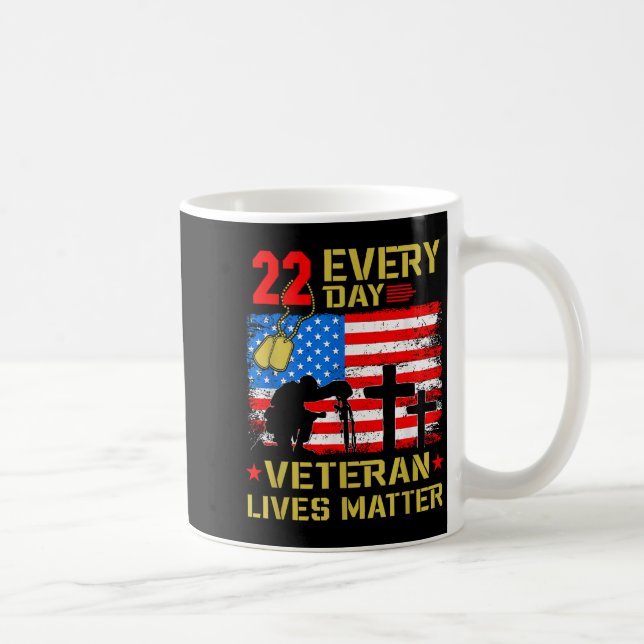 Caneca De Café 22 Veterans A Day Veteran Suicide Prevention Aware (Direita)