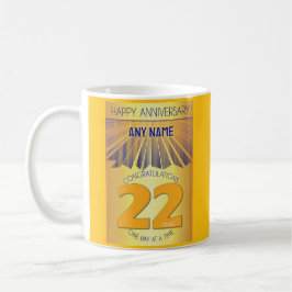 Caneca De Café 22 Year Sober Anniversary | Golden Ray 12 Step