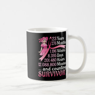 Caneca De Café 23 Anos 276 Meses E Contagem Do Cancer Da Mama