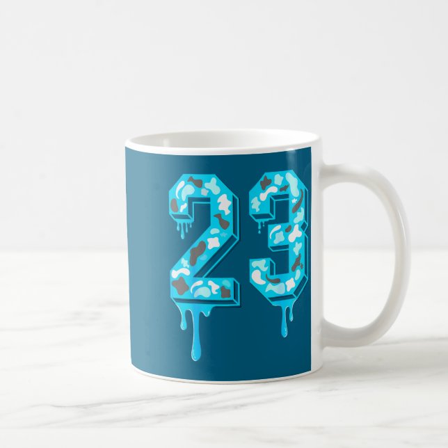 Caneca De Café 23 Drip Camo Gamma Blue Matching  (Direita)
