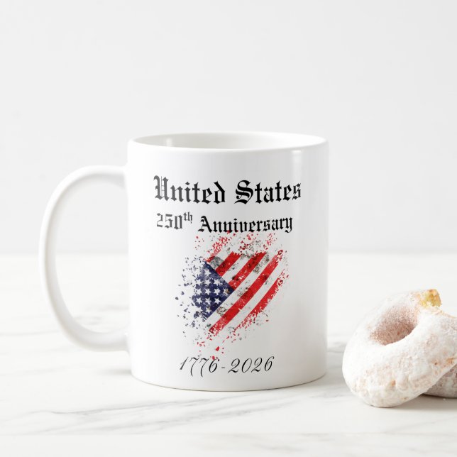 Caneca De Café 250º aniversário da Mug nos EUA (Com Donut)
