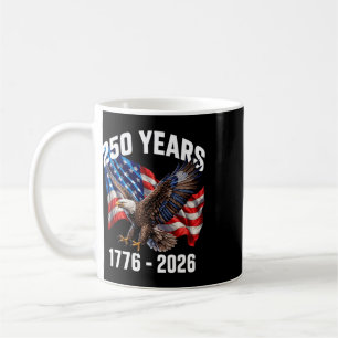 Caneca De Café 250 Anos 1776-2026 Bandeira Águia Patriótica 2026 