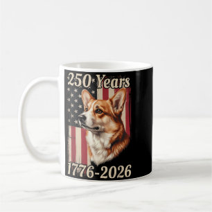Caneca De Café 250 Anos 250º Aniversário 4 de Julho Corgi Cachorr