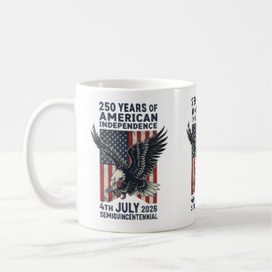 Caneca De Café 250 Anos Águia Patriótica Independência Americana