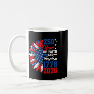 Caneca De Café 250 Anos de Liberdade da América 1776 2026 Anivers