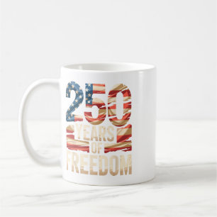 Caneca De Café 250 Anos De Liberdade Patriótico Bandeira American