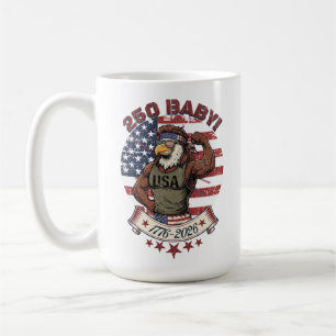 Caneca De Café 250 Bebê! Águia Patriótica Americana Flex 1776-202