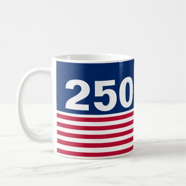 Caneca De Café 250 Red White and Blue USA Anniversary (Esquerda)