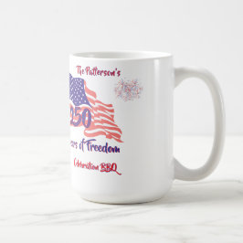Caneca De Café 250 Script Patriótico de Churrasco de 4 de Julho