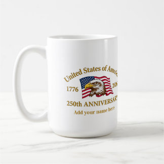 Caneca De Café 250th Anniversary USA Patriotic | 1776–2026