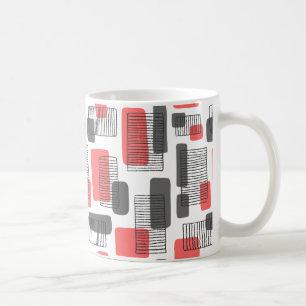 Caneca De Café 251215 - Cor-de-rosa tropical e cinzas