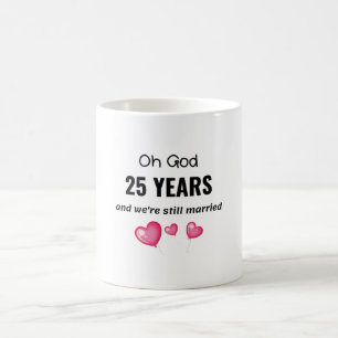 Caneca De Café 25 Casamento Aniversário Engraçado Presente para