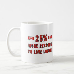 Caneca De Café 25% Mais Motivos Para Amar o Local! - Apoie o Cana