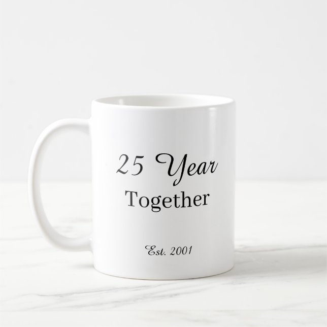 Caneca De Café 25 Year Anniversary Mug -First Wedding Anniversary (Esquerda)