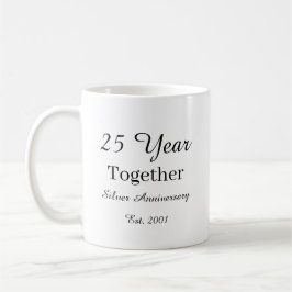 Caneca De Café 25 Year Anniversary Mug-Silver Wedding Anniversary