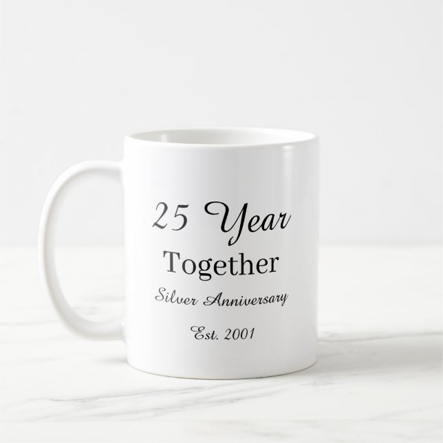 Caneca De Café 25 Year Anniversary Mug-Silver Wedding Anniversary (Esquerda)