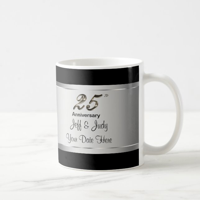 Caneca De Café 25o Aniversário de casamento (Direita)
