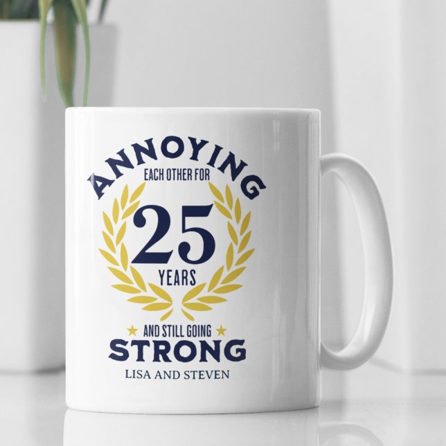Caneca De Café 25th Anniversary Gift for couples (Criador carregado)