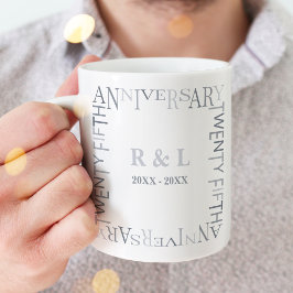 Caneca De Café 25th Silver Wedding Anniversary Gift