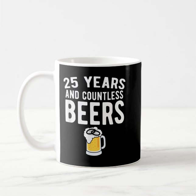 Caneca De Café 25th Wedding Anniversary Funny Husband Love Gift (Esquerda)