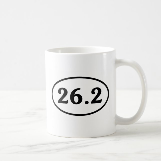 Caneca De Café 26,2 Oval da maratona (#Sou1) (Direita)