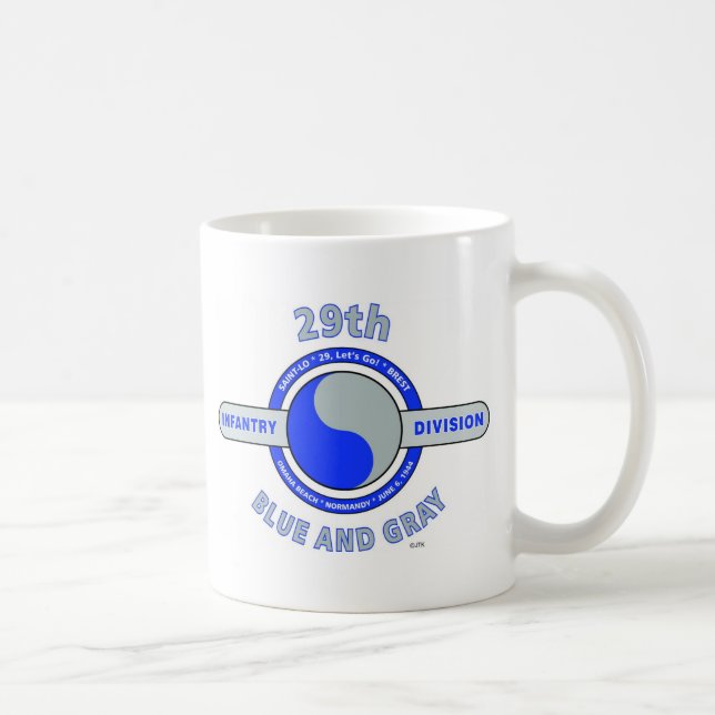 Caneca De Café 29o DIVISÃO de INFANTARIA "AZUL E CINZAS " (Direita)