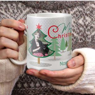 Caneca De Café 2 Árvores de Natal Personalizadas