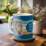 Caneca De Café 2 Colagem de Fotografias - faixas retroativas arco<br><div class="desc">Use duas fotos quadradas para criar um presente exclusivo e pessoal. O centro inclui uma área para adicionar seu texto personalizado - Melhor Vovô Nunca - ou qualquer texto que você queira!</div>