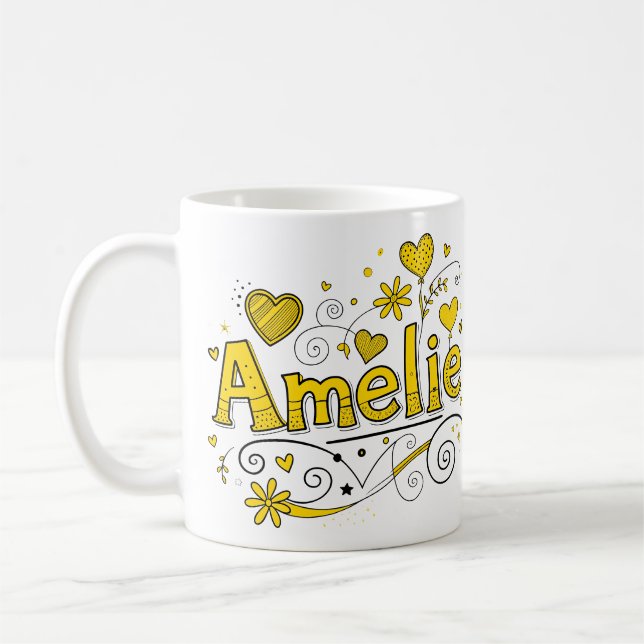 Caneca De Café 2 Color Amelie 4 - Doodle (Esquerda)