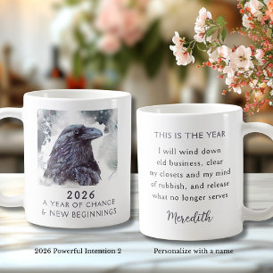 Caneca De Café 2. Corvo 2026 Ano de Mudança Intenção Poderosa