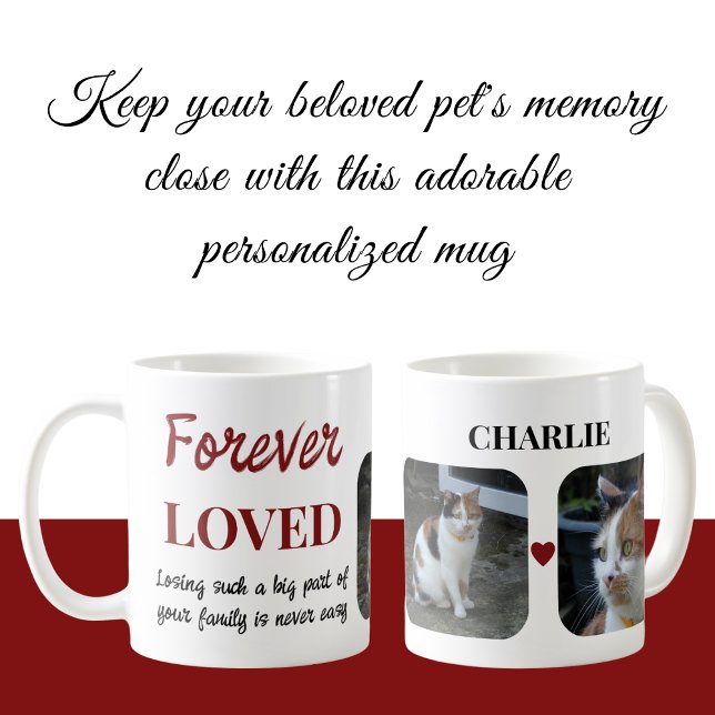 Caneca De Café 2 Foto: Pet Loss Keepsaet Memorial Burgundy (Criador carregado)