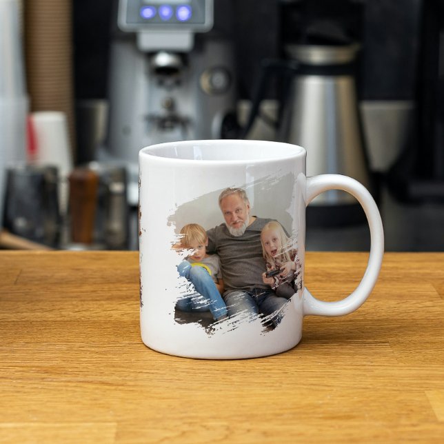 Caneca De Café 2 Fotografias Escritíveis Modelo Personalizadas (2 Photo Scribble Frame Template Personalized Coffee Mug by Ricaso. Add two photographs back & front)
