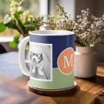 Caneca De Café 2 Monograma de Colagem de Fotografias - Bloco de C<br><div class="desc">Use duas fotos quadradas para criar um presente exclusivo e pessoal. Ou você pode manter a foto do filhote de hipster e fazer uma tendência. Se precisar ajustar as fotos,  clique na ferramenta personalizar para fazer alterações.</div>