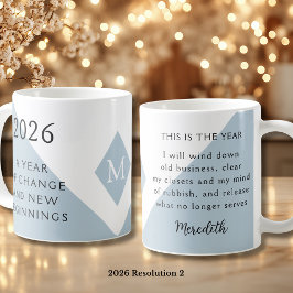 Caneca De Café 2. Resolução de Ano Novo para 2026 Ano de Mudança